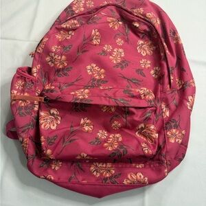 Hollister Pink and Orange Backpack Vibrant Floral‎ Design